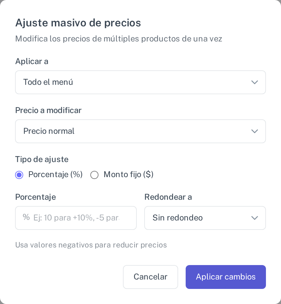 El cambio de precios masivo
