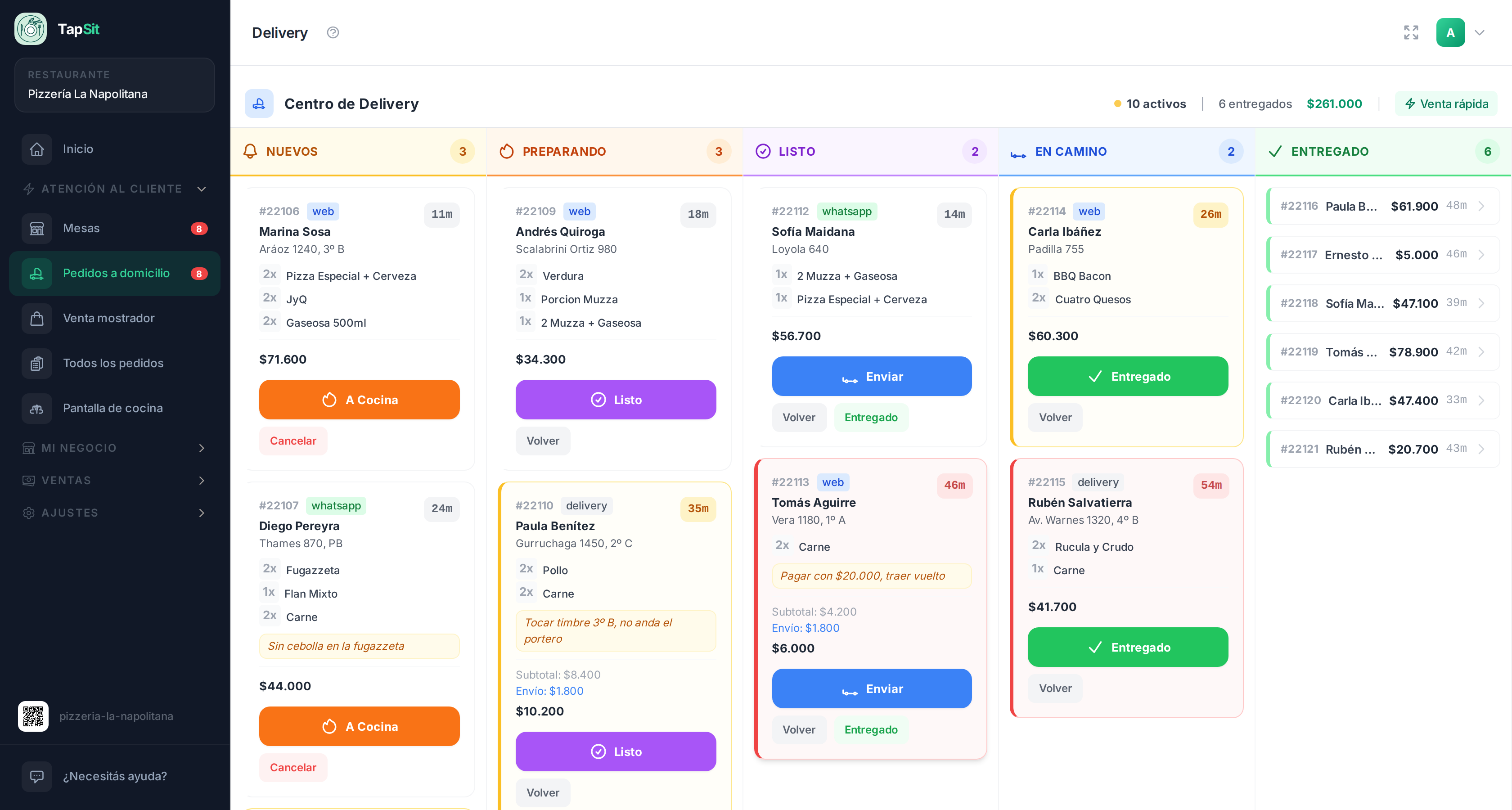 Cómo manejar los pedidos de delivery