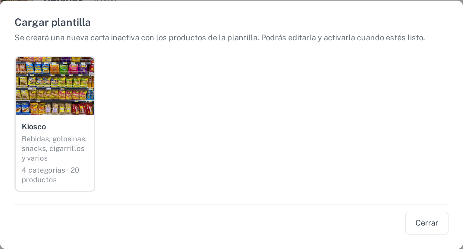 La plantilla del rubro, para arrancar con la estructura puesta