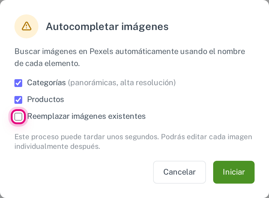 Autocompletar las fotos que faltan