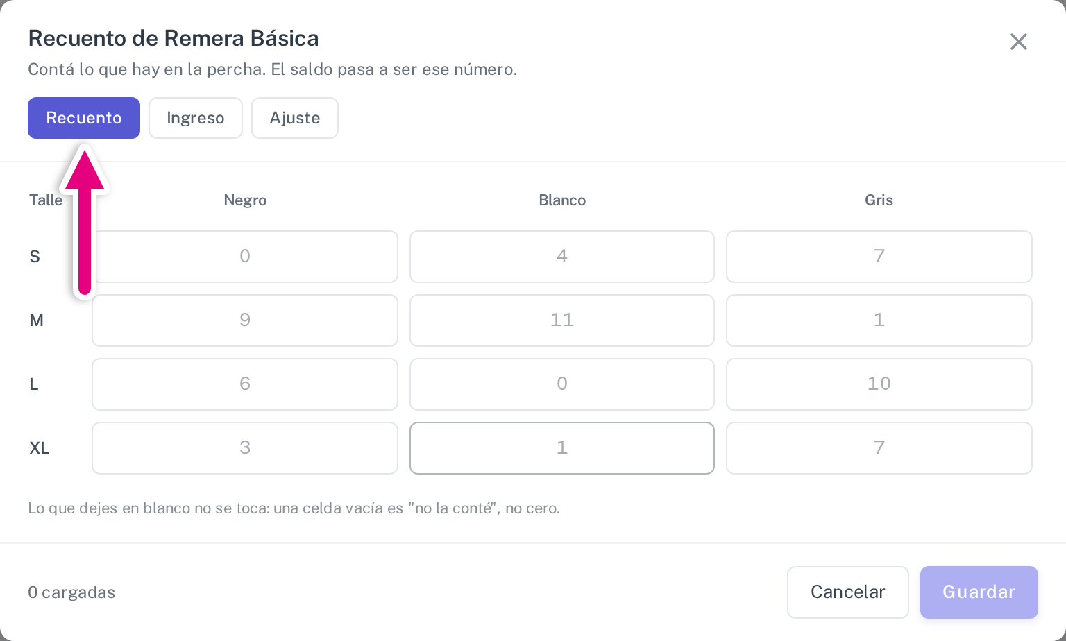 Recuento, Ingreso y Ajuste
