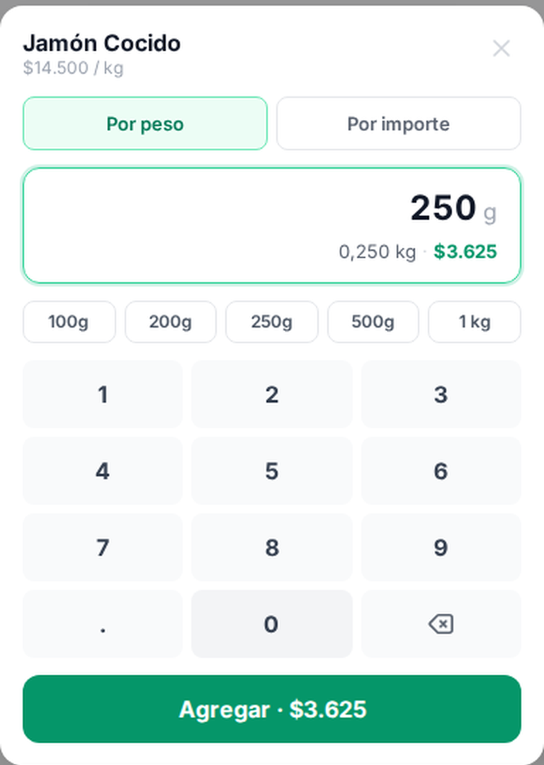 Deli and bread, by weight
